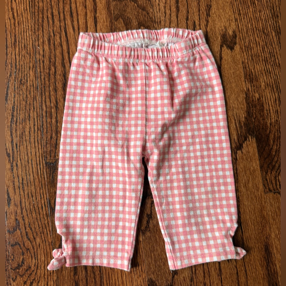 First Impressions - Pink Checkered Baby Long Shorts - Size 12 months